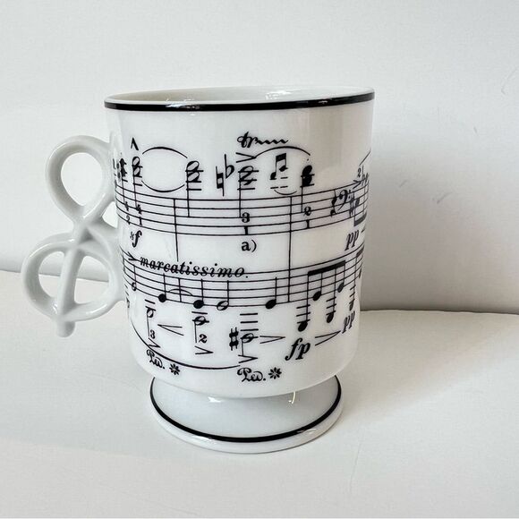 Marcatissimo Music Notes Treble Clef Handle Mug Colonial Candle Co Design - Picture 2 of 13